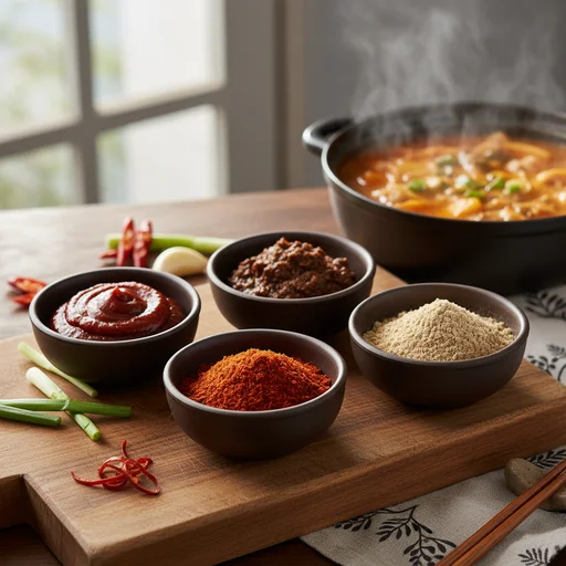 육수 내고 양념 준비