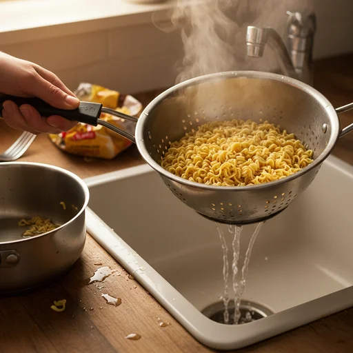 물 버리기 & 소스 준비