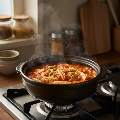 육수 붓고 끓이기: 깊은 국물 맛 내기